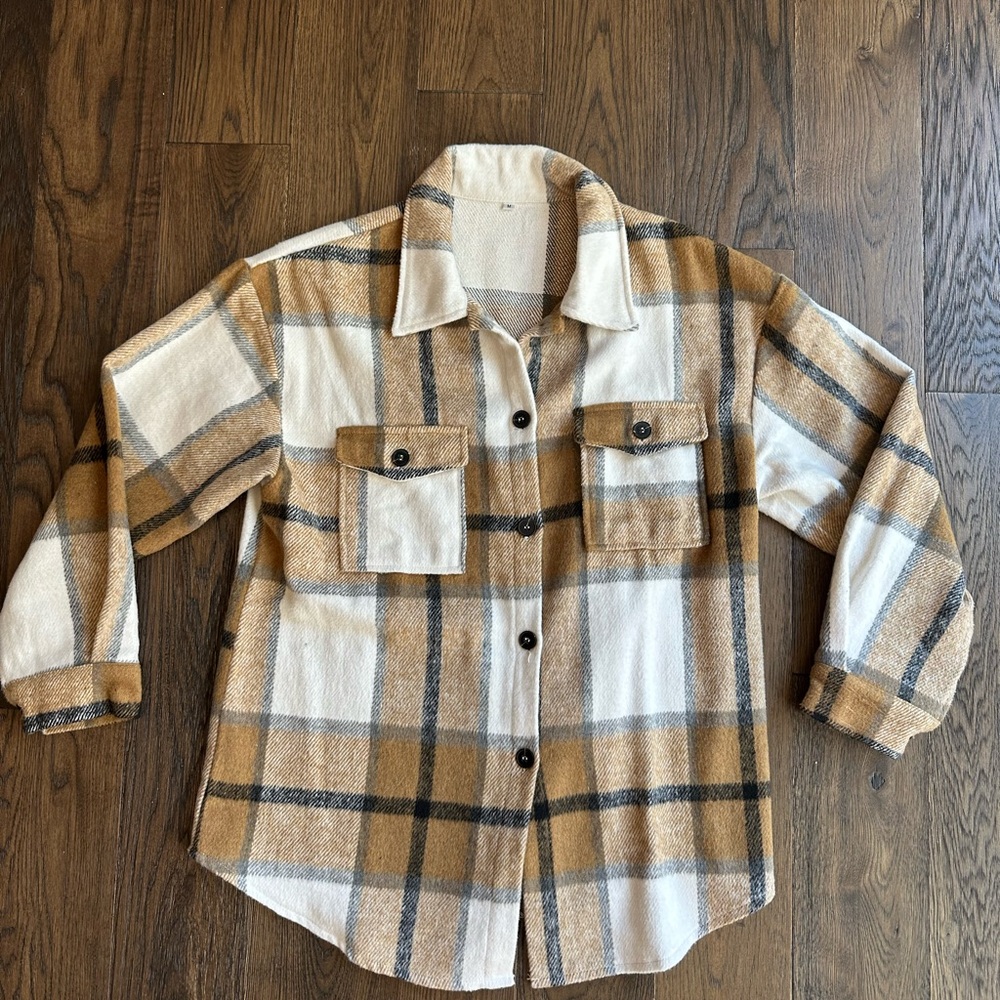 Plaid Button-Up Shirt/Shacket